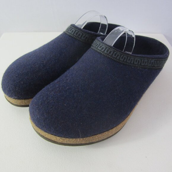 Stegmann Women 9 Navy Blue Wool Felted Clogs Slip On Mules Comfy Shoes - Picture 2 of 12